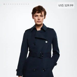 Mango - Cotton classic trench coat (Small)